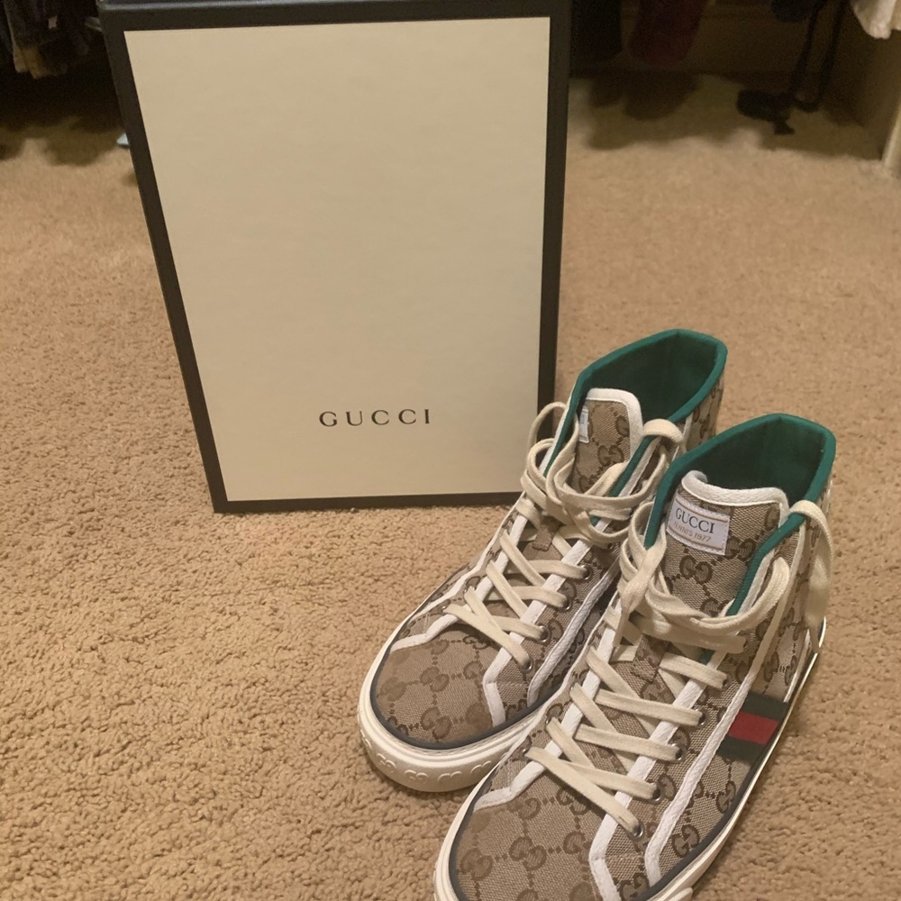 Women’s high top Gucci tennis shoes